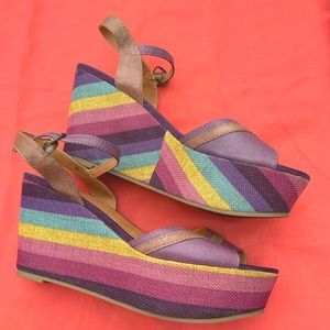 Rainbow espadrilles by Because I wear rose colored